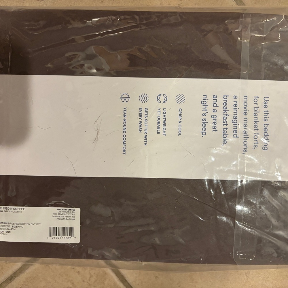 NWT The Company Store Coffee Brushed Cotton Duvet King - Picture 2 of 8